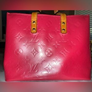 Authentic Pink Louis Vuitton Small Vernis Tote
